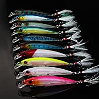 OriGlam Cebos para pesca- 10 unidades- 3D- señuelos de pesca- plástico- cebo realista